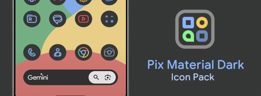 Pix Material Dark Icon Pack